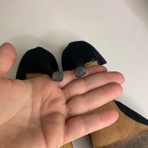 Vintage PRADA Italy black satin belt knot open toe Stiletto heels shoe 6.5 size - Picture 7 of 14